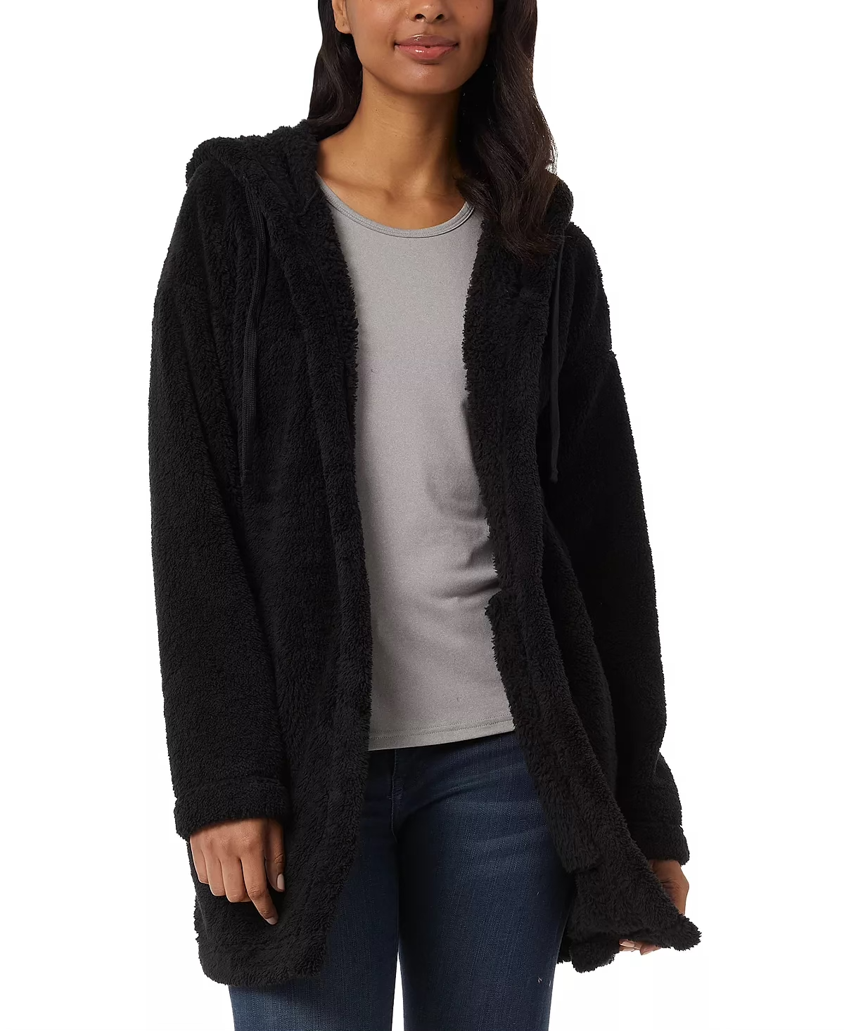 32 Degrees Women's Fleece Hooded Open Cardigan