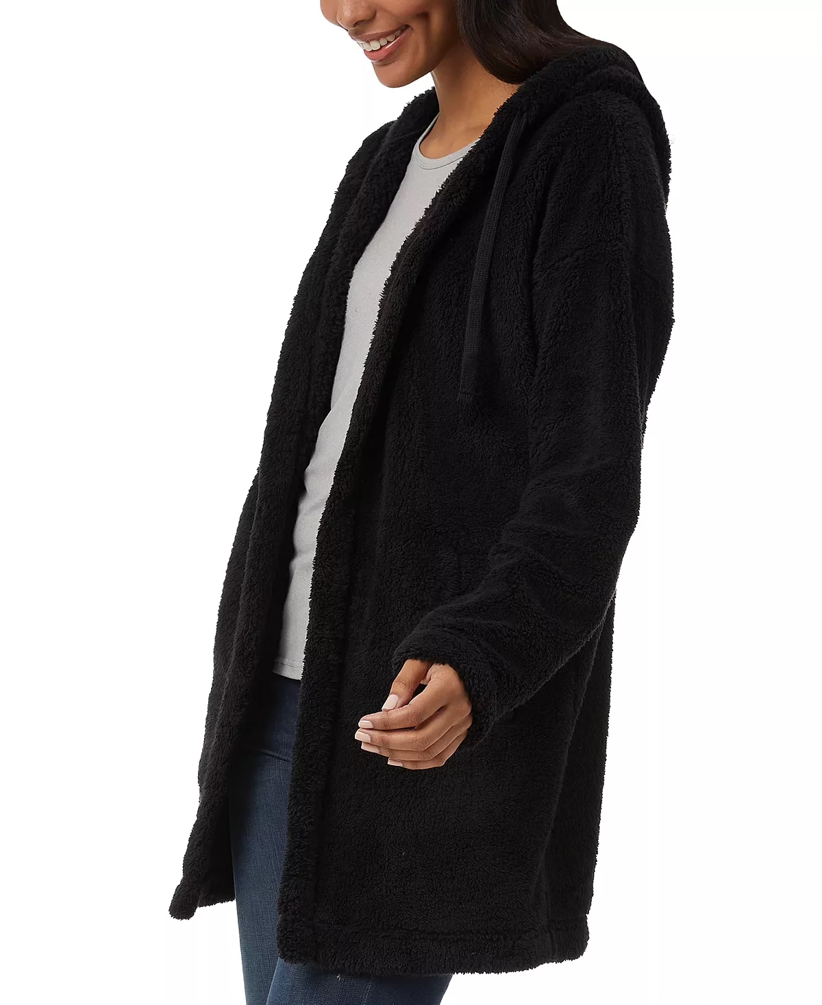 32 Degrees Women's Fleece Hooded Open Cardigan