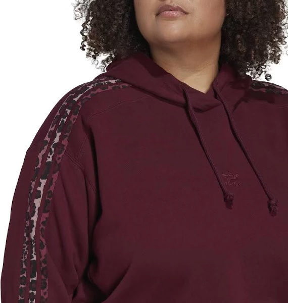 Adidas Originals Women's Plus Size Cotton Logo Long-Sleeve Hoodie