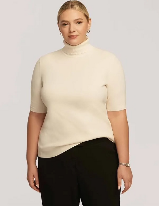 Anne Klein Plus Size Half Sleeve Turtleneck