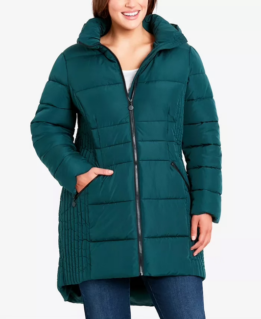 Avenue Women's Plus Size Contrast Zip Coat