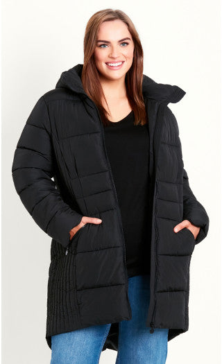 Avenue Women's Plus Size Contrast Zip Coat