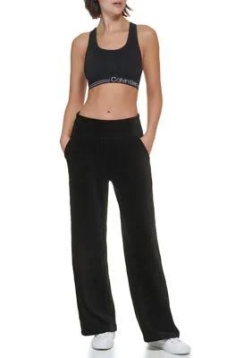 Calvin Klein Performance Women's Wide-Leg Velour Pants