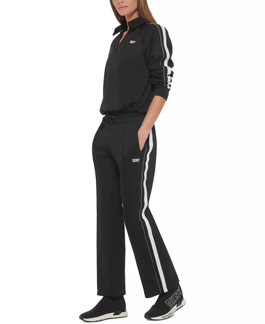 DKNY Sport Women's High-Rise Side-Stripe Drawstring Pants