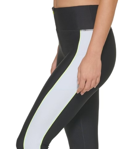 DKNY Sport Women's Colorblocked Zip-Front 7/8 Leggings
