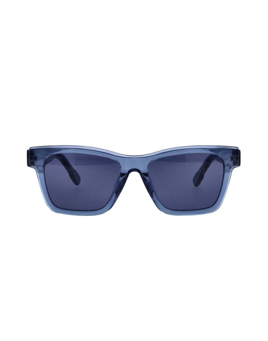 Kartell Lamina Monochromatic Translucent Blue Square Sunglasses