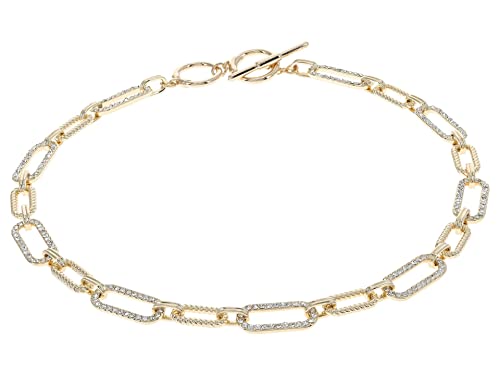 Lauren Ralph Lauren Gold-Tone Twisted Rope & Pave Link Collar Necklace