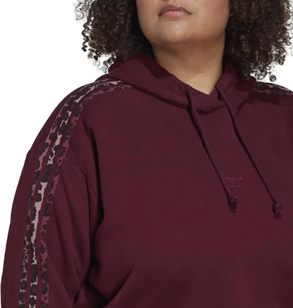 Adidas Originals Women's Plus Size Cotton Logo Long-Sleeve Hoodie