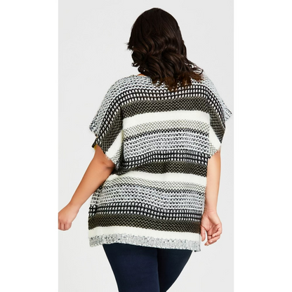 Avenue Women's Plus Size Crew Neckline Callie Jacquard Poncho