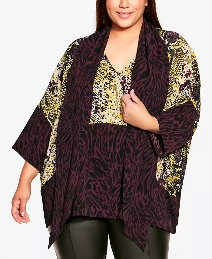 Avenue Women’s Plus Size Sylvie Spliced Top