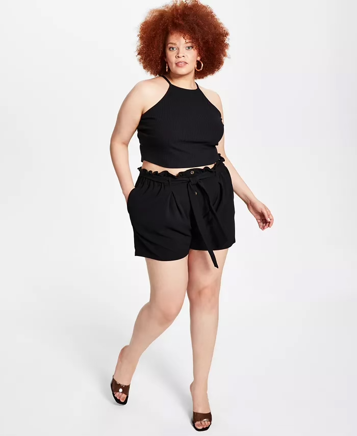 Bar Iii Women's Trendy Plus Size High-Rise Shorts