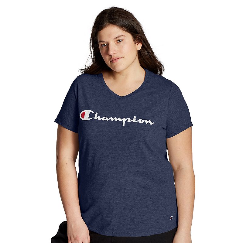 Champion Women's V-Neck Scrip Logo T-Shirt