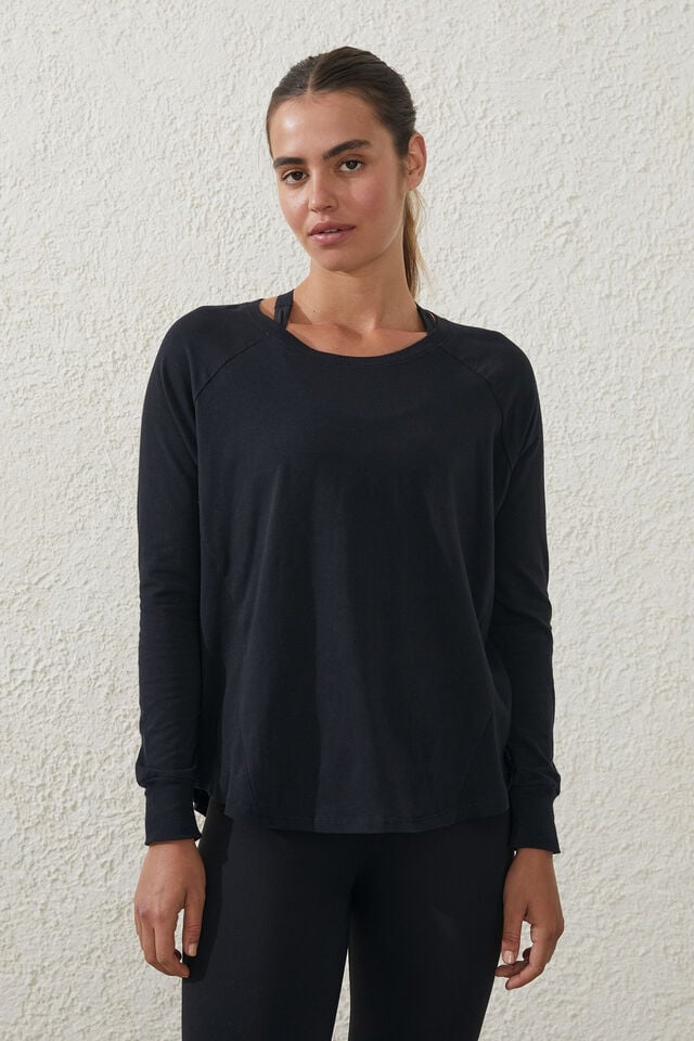 Cotton On Women's Active Rib Long Sleeve Top