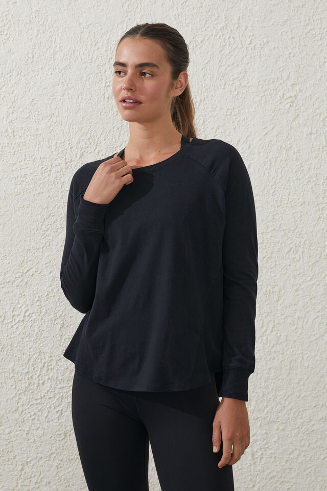 Cotton On Women's Active Rib Long Sleeve Top