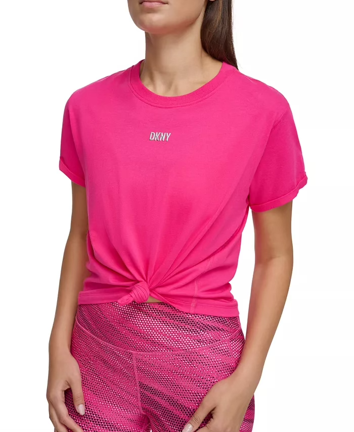 DKNY Sport Women's Cotton Metallic-Logo T-Shirt