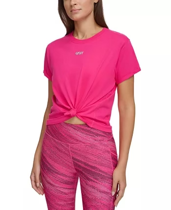 DKNY Sport Women's Cotton Metallic-Logo T-Shirt