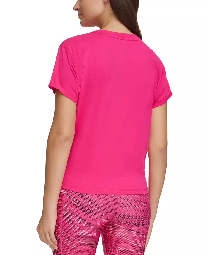 DKNY Sport Women's Cotton Metallic-Logo T-Shirt