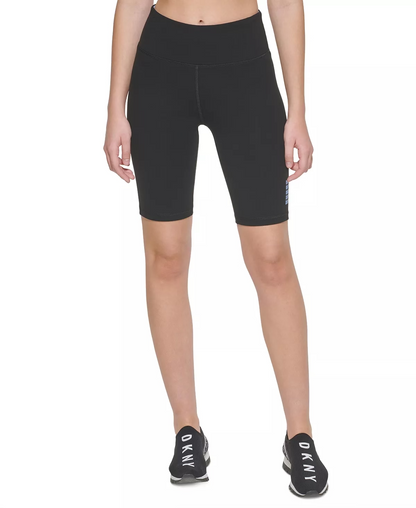 DKNY Sport Women's Mini Repeat Logo High Waist Bike Shorts