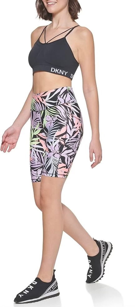 DKNY Sport Women's Printed High-Waist 9" Bike Shorts