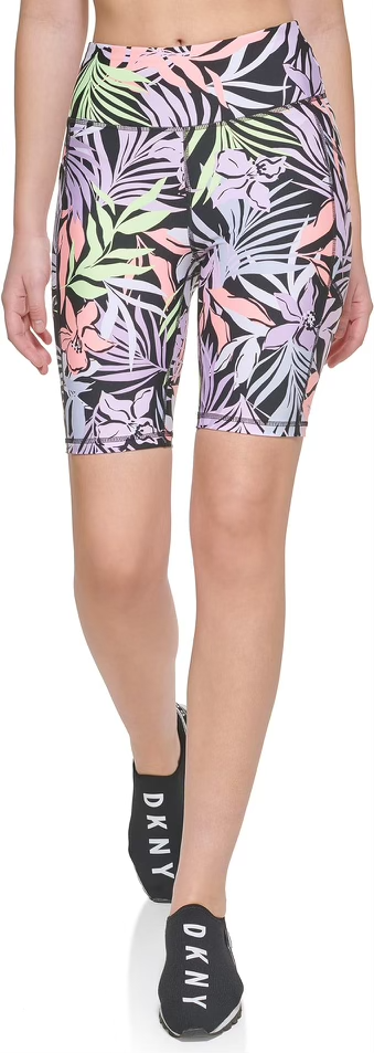 DKNY Sport Women's Printed High-Waist 9" Bike Shorts