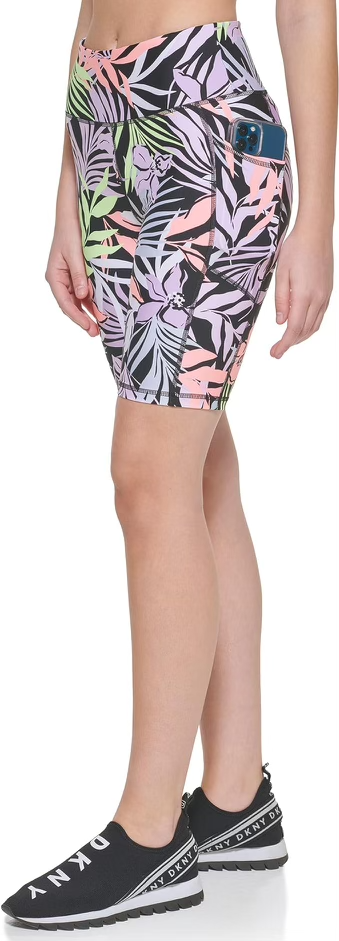 DKNY Sport Women's Printed High-Waist 9" Bike Shorts