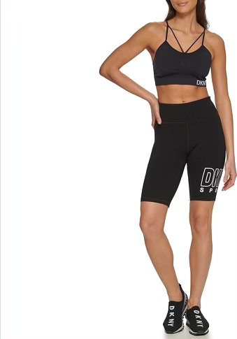 DKNY Sport Women's High Waist Bike Shorts Black