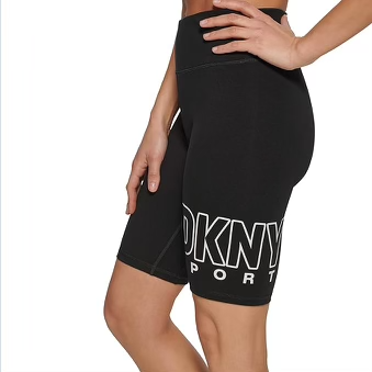 DKNY Sport Women's High Waist Bike Shorts Black