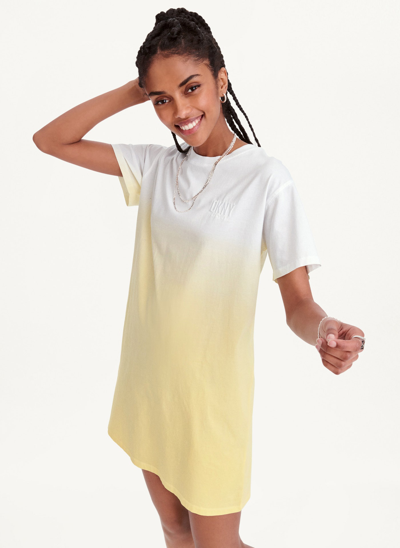 Dkny Sport Women's Dip-Dyed T-Shirt Dress - Lemon Tart