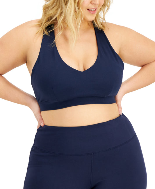 ID Ideology Women's Plus Size Match Set Sports Bra - Indigo Sea