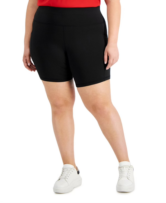 ID Ideology Women's Plus Size Pull-On Bicycle Shorts