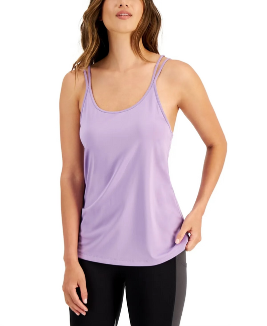 ID Ideology Women's Solid Strappy-Back Techy Knit Tank