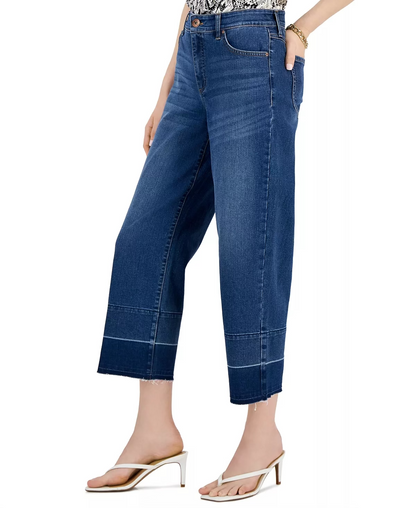 Inc International Concepts Women's High Rise Cropped Wide-Leg Jeans