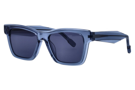 Kartell Lamina Monochromatic Translucent Blue Square Sunglasses