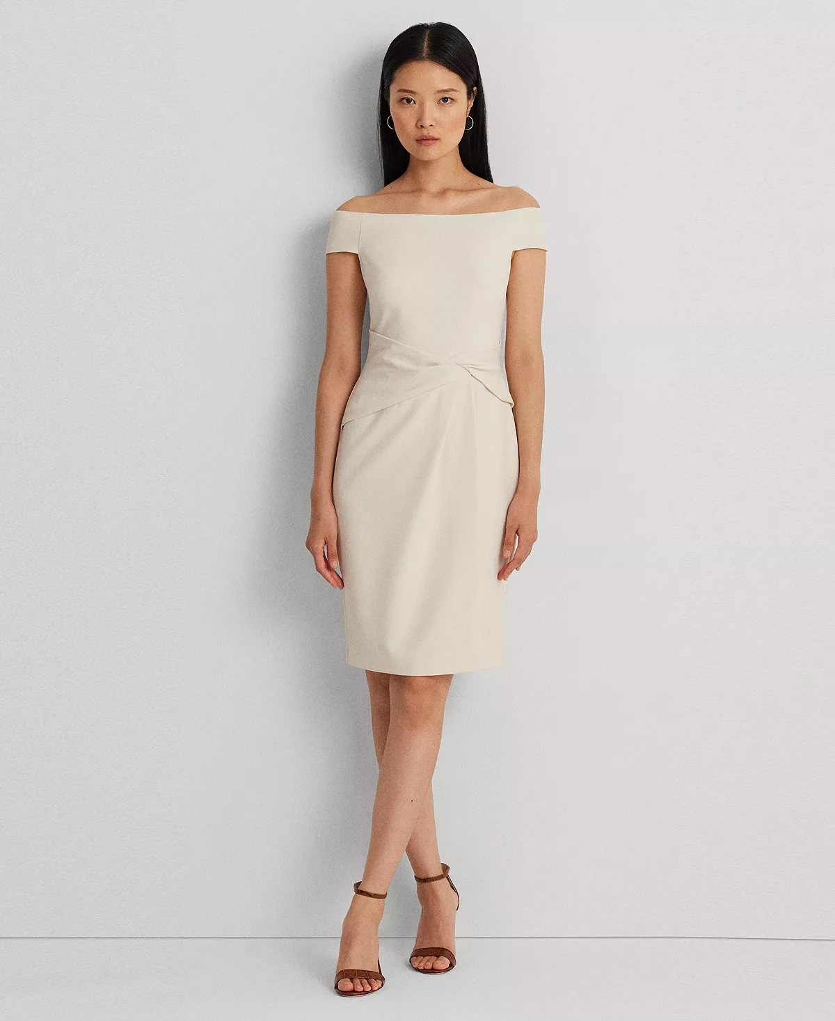 ralph lauren off the shoulder dress Lauren Ralph Lauren Crepe Off-the-Shoulder Dress – My Store