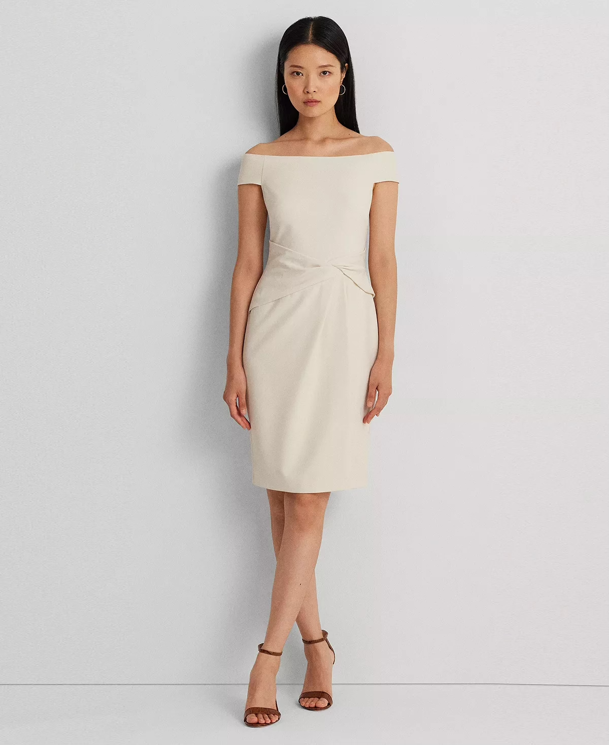 Lauren Ralph Lauren Crepe Off-the-Shoulder Dress