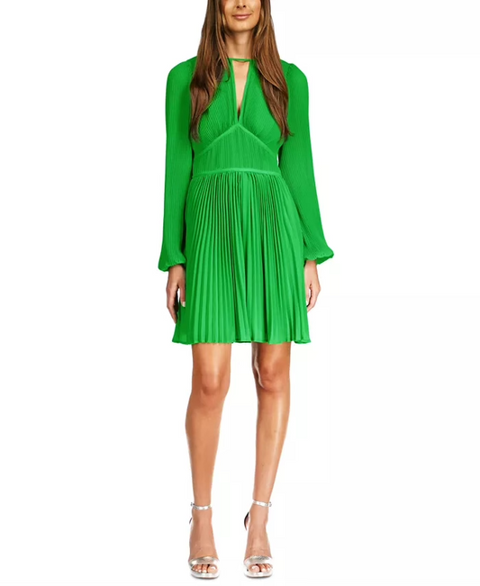 Michael Michael Kors Women's Keyhole Pleated Mini Dress