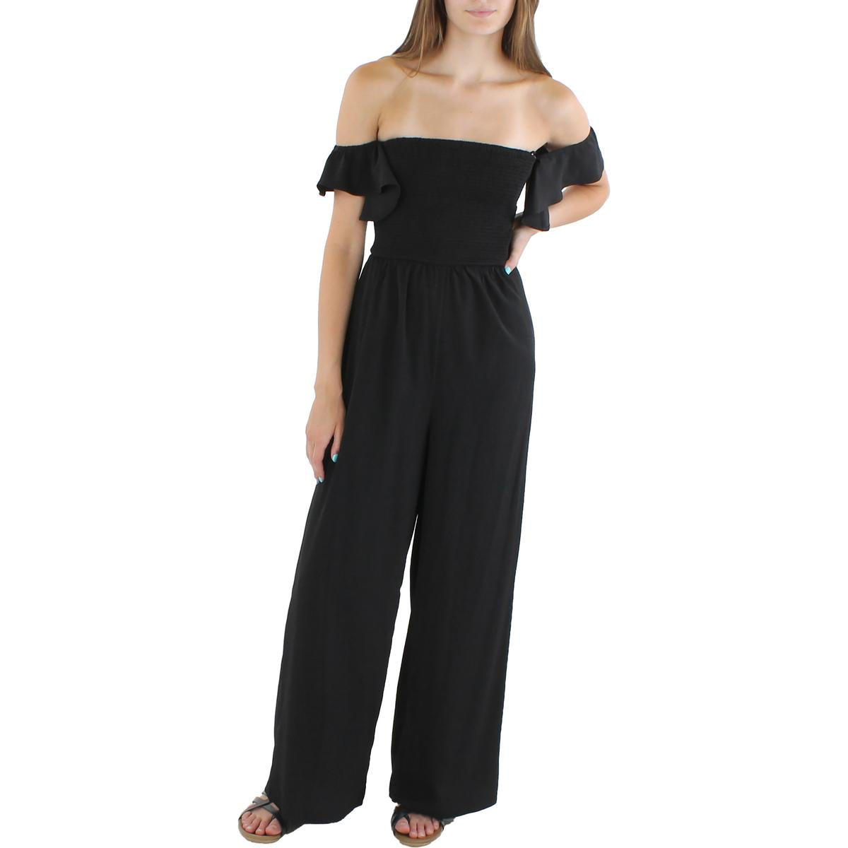 Riley & Rae Women's Ruched Wide Leg Jumpsuit