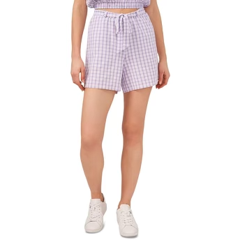 Riley & Rae Womens Drawstring Checkered Casual Shorts